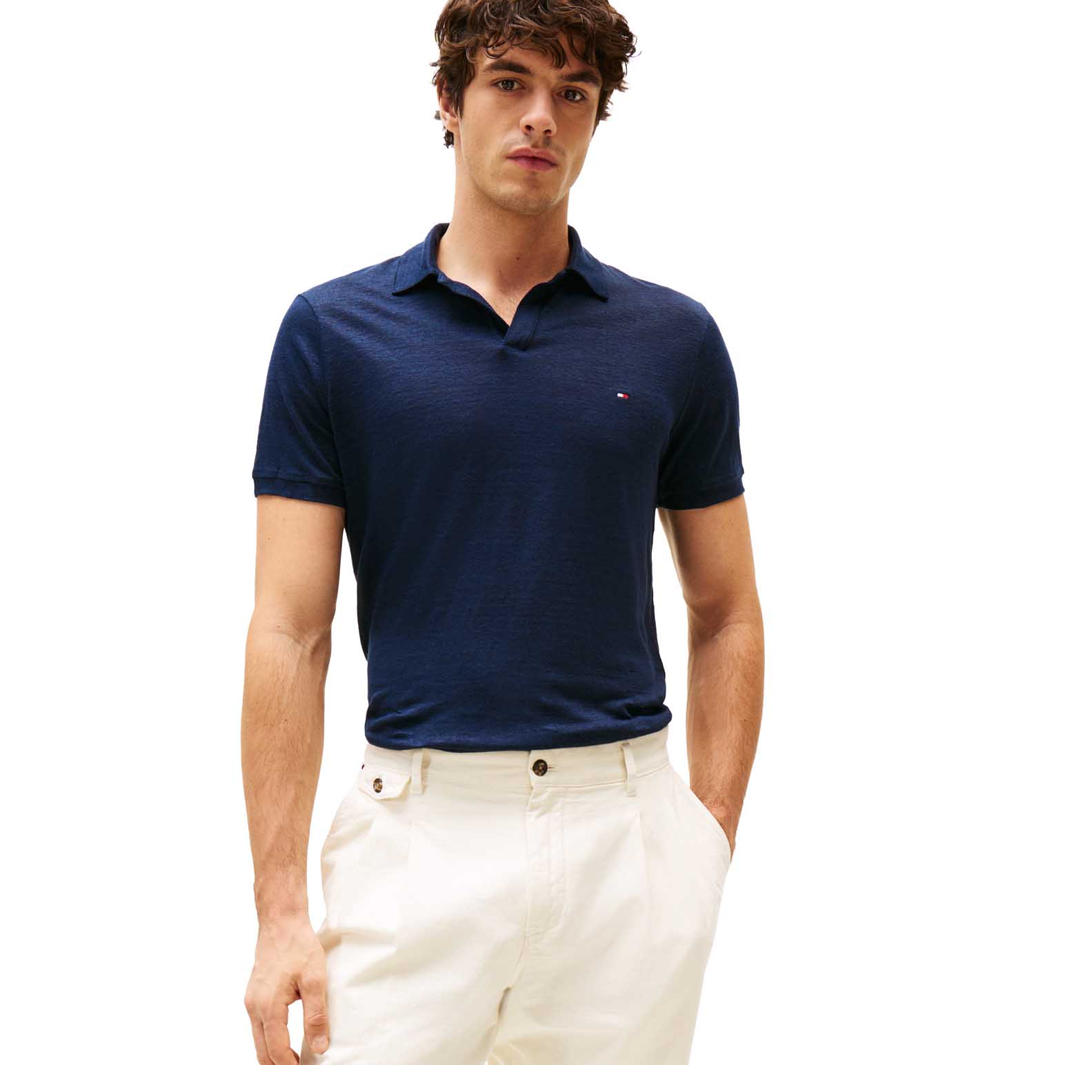 Tommy Hilfiger Regular Fit Linen Polo Shirt